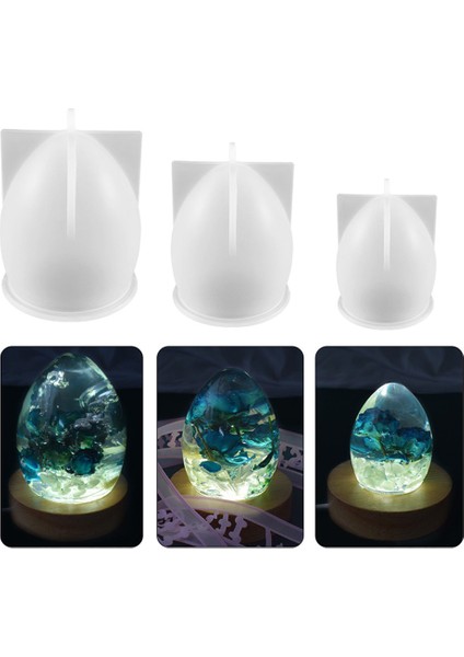 Yumurta Işık Reçine Kalıp Seti 3'lü, Yumurta Şekilli Kalıp, Dıy Sanat Masa Lambası Ev Dekorasyonu Için Oval (Yurt Dışından)