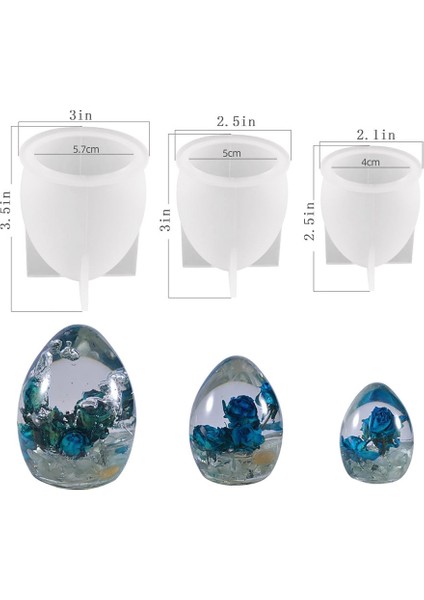 Yumurta Işık Reçine Kalıp Seti 3'lü, Yumurta Şekilli Kalıp, Dıy Sanat Masa Lambası Ev Dekorasyonu Için Oval (Yurt Dışından)