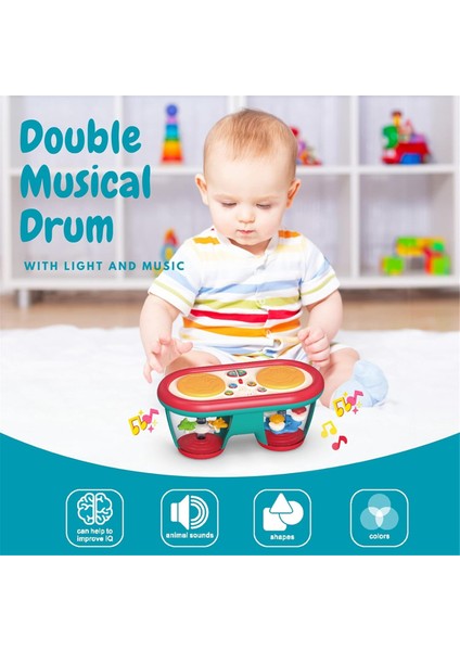 Bebek Müzikli Davul Oyuncağı Dönen Işıklar ve Sesler, Renk Değiştiren Gece Lambası Projektör Çocuklar Için Müzik (Yurt Dışından)