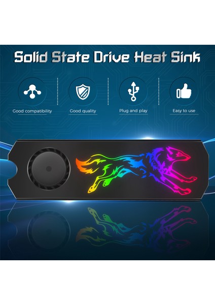 M2 SSD Soğutucu Yelek 5V Argb M.2 2280 Katı Hal Disk Sabit Sürücü Radyatör Soğutma Fanı Termal Ped (Yurt Dışından)
