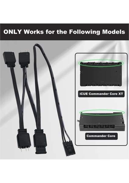 1 Ila 4 Argb Ayırıcı Uzatma Kablosu 5V 3-Pin'i Commander Core ve Icue Core Xt Için Bağlayın (Yurt Dışından)