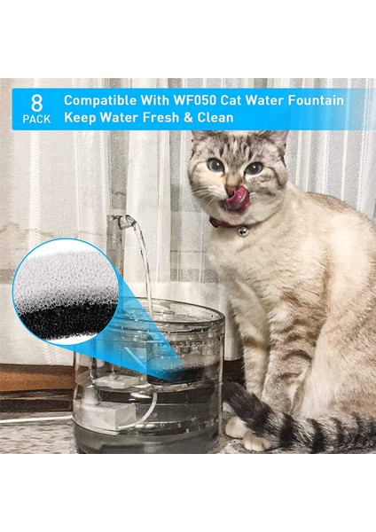 24 Adet Evcil Hayvan Su Çeşmesi Filtreleri Kedi Sünger Filtresi WF050 Için Yedek (Yurt Dışından)