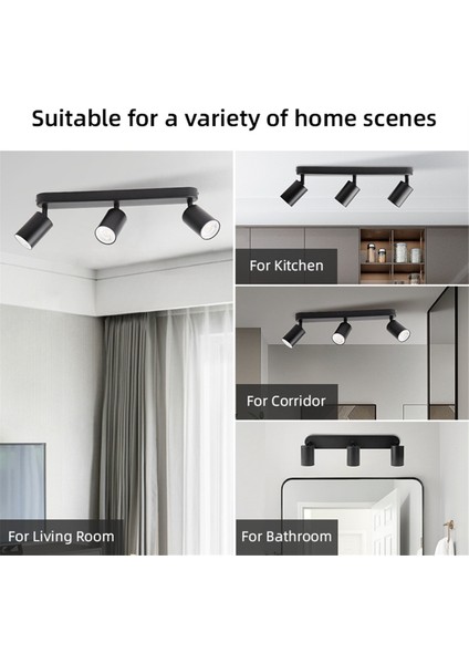 LED Parlama Önleyici Spot Avize Tavan Lambası Yatak Odası Koridor Ray Spot Işık Ev ve Dekor Için Çift Kafa (Yurt Dışından)