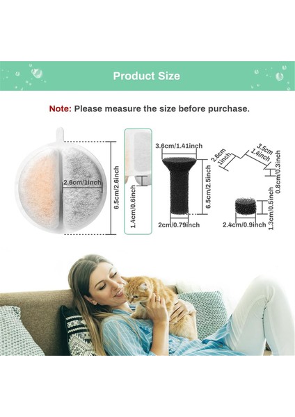 6 Adet Kedi Su Çeşmesi Filtreleri Lite ve Premium 2.5l Evcil Hayvan Içme Filtreleme Filtresi Köpükleri Değiştirin (Yurt Dışından)