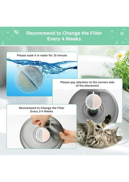 6 Adet Kedi Su Çeşmesi Filtreleri Lite ve Premium 2.5l Evcil Hayvan Içme Filtreleme Filtresi Köpükleri Değiştirin (Yurt Dışından)