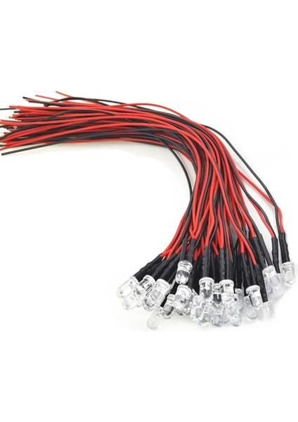100 Adet Lot 20 cm Önceden Kablolanmış 5 mm LED Işık Lambası Ampul Önceden Kablolanmış Yayan Diyotlar Dıy Ev Dekorasyonu Için DC3.7V-12V D (Yurt Dışından)