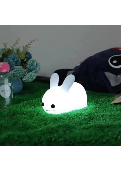 Renkli Silikon Gece Lambası LED Sevimli Şarjlı Jade Pat Karikatür Uyku Hediyeleri ile (Yurt Dışından)