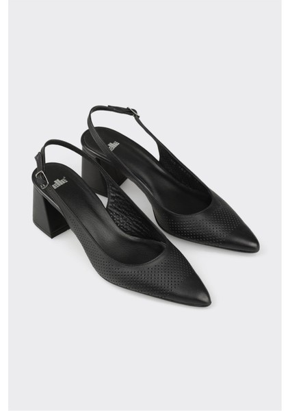 Siyah Deri Kadın Topuklu Ayakkabı fiyatları