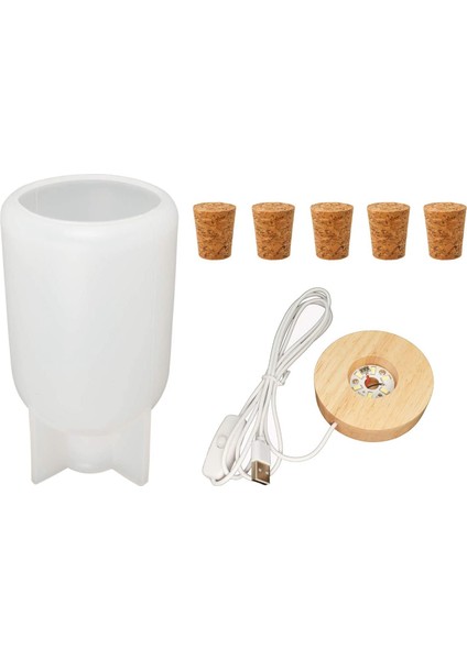 Abajur Kalıbı, Ahşap Işık Tabanı ve Çiçek Numune Dekoru Dökümü Için Tıpalı Şişe Şeklinde Silikon Kalıp (Yurt Dışından)