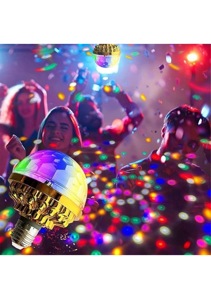 Noel Için Disko Işığı Renkli Dönen Soketli E27 Fişe Takın (Yurt Dışından)