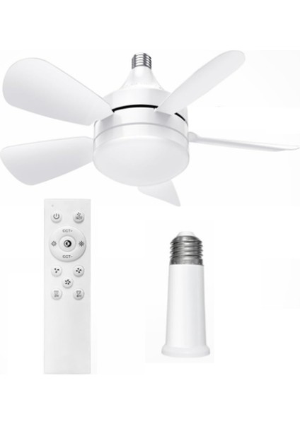 Işıklı ve Uzaktan Kumandalı Soket Tavan Vantilatörleri - Fan Light Kısılabilir LED Ampul, Vidalı Küçük (Yurt Dışından)