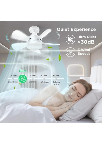 Işıklı ve Uzaktan Kumandalı Soket Tavan Vantilatörleri - Fan Light Kısılabilir LED Ampul, Vidalı Küçük (Yurt Dışından)