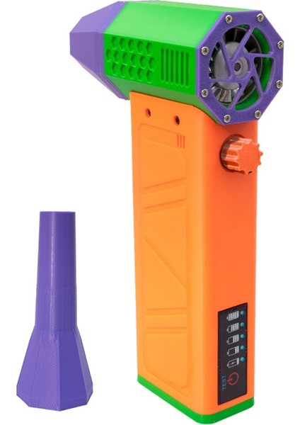 Üfleyici Turbo Jet Fan 140.000 Rpm Güç Göstergesi El Tipi Mini Toz Alma Aleti Yüksek Hızlı Temizleme Aracı, Şiddetli Turuncu (Yurt Dışından)