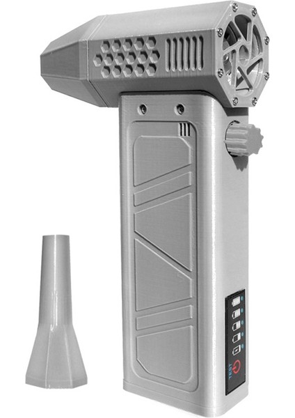 Üfleyici Turbo Jet Fan 140.000RPM Güç Göstergesi El Tipi Mini Toz Alma Makinesi Yüksek Hızlı Temizlik Aracı, Şiddetli Gri (Yurt Dışından)