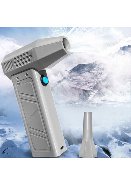 Üfleyici Turbo Jet Fan 140.000RPM Güç Göstergesi El Tipi Mini Toz Alma Makinesi Yüksek Hızlı Temizlik Aracı, Şiddetli Gri (Yurt Dışından)