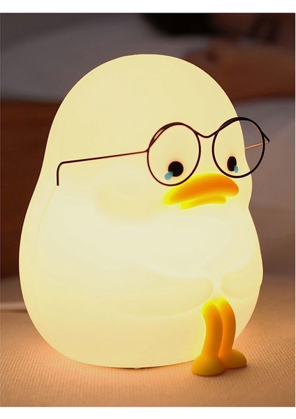 Happy Duck Çocuk Gece Lambası, Çocuklar Için Silikon Gece Lambası, Sevimli ve Kısılabilir Lamba Yatıştırıcı Yatma Zamanı B (Yurt Dışından)