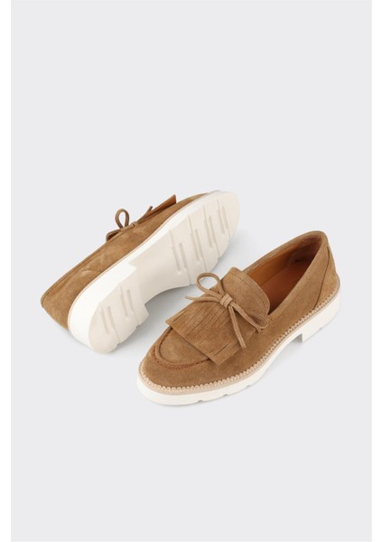 Taba Deri Kadın Günlük Ayakkabı modelleri