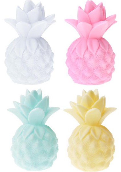 Gece Işıkları Ananas LED Lamba Yumuşak Silikon Oyuncak Hediye Işık Yüksek Güç Parlak Masa Masa Dekor Çocuk Odası Yatak Odası Beyaz (Yurt Dışından) fiyatları