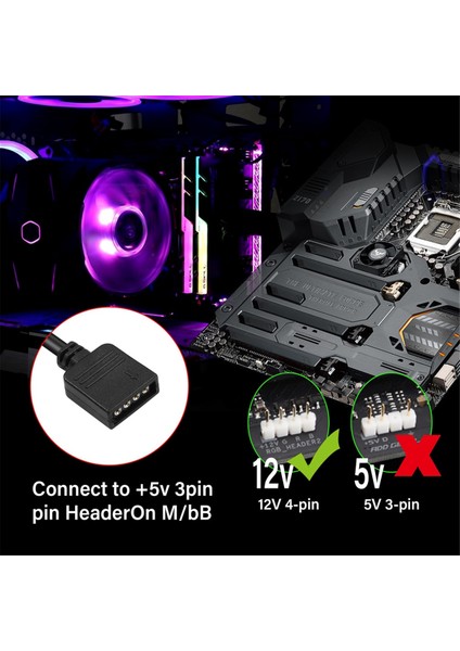 4 Adet Rgb Uzatma Kablosu 12V 4 Pin - Sm 4 Pin Dişi Argb Konnektör Adaptörü Bilgisayar Fanı Anakart LED Şerit (Yurt Dışından)