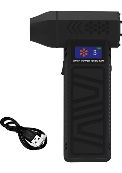 Yeni X3-M Turbo Jet Fan Güçlü Hava Üfleyici 130000RPM Ayarlanabilir Hızı 52M/S Fırçasız Motor (8000MAH) (Yurt Dışından)