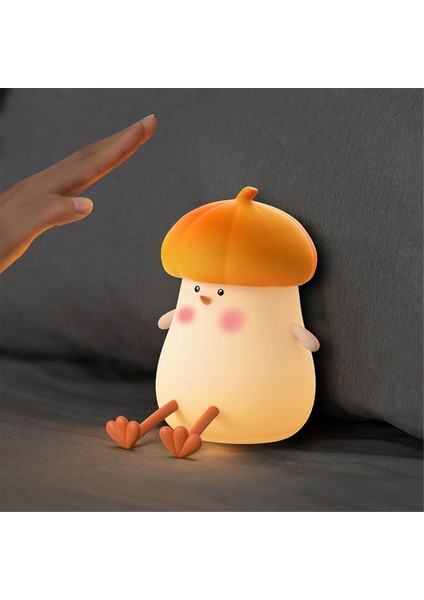 Kawaii's Küçük Sebze Tavuk Gece Lambası Yatak Odası Sevimli Atmosfer Turuncu (Yurt Dışından)