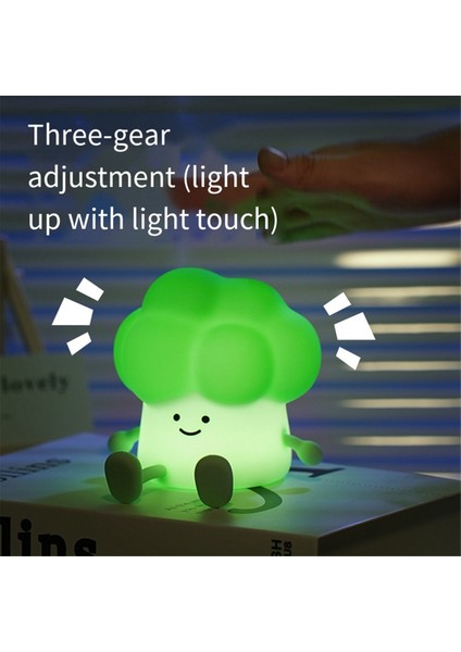 Sevimli Brokoli Gece Lambası Çocuklar LED Uyku Lambası Yürümeye Başlayan Çocuk Dekorasyonu Karikatür Bebek Başucu Eşlikçisi (Yurt Dışından) modelleri