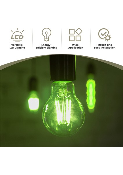30 Adet 3V Ultra Ince LED Esnek Filament 60MM Retro Ampul Parçaları Diyot Aydınlatma Yeşil Işık (Yurt Dışından)