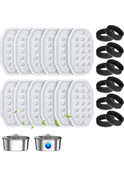 10 Oz/3.2 Paslanmaz Çelik Evcil Hayvan Çeşmeleri Için 24'lü Paket Kedi Çeşme Filtre Yedekleri ve Ön Filtre Süngerleri (Yurt Dışından) fiyatları