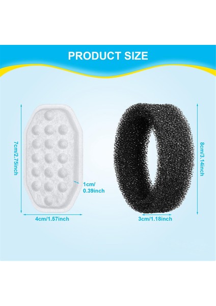 10 Oz/3.2 Paslanmaz Çelik Evcil Hayvan Çeşmeleri Için 24'lü Paket Kedi Çeşme Filtre Yedekleri ve Ön Filtre Süngerleri (Yurt Dışından) indirimleri