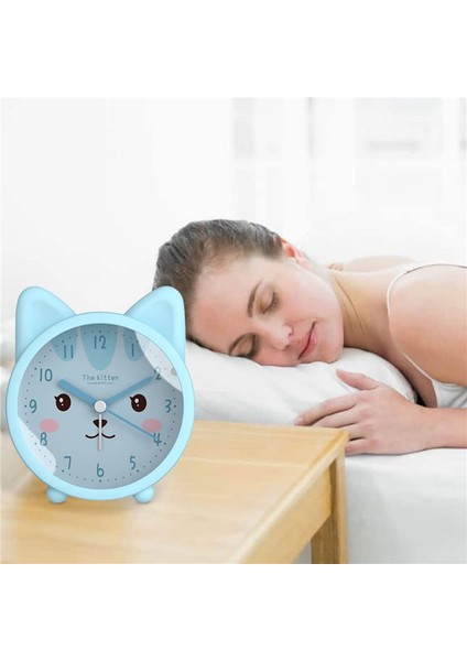 Çocuklar Için Sevimli Hayvan Çalar Saat, Tik Tak Etmeyen Kedi/saat, Arkadan Aydınlatmalı Sessiz Masa (Yurt Dışından) modelleri