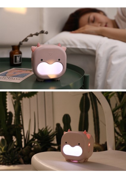 Nordic LED Gece Lambası Çocuk Odası Başucu Uyku Lambası Gece Lambası USB Şarjlı Sevimli Işık, Pembe (Yurt Dışından)