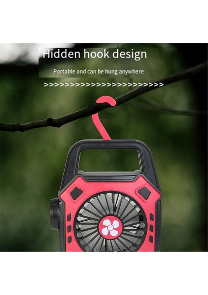 Taşınabilir Kamp Fanı Işıklı Çok Fonksiyonlu Açık Hava El Feneri USB Şarjlı Asılı Çadır Siyah (Yurt Dışından) fiyatları