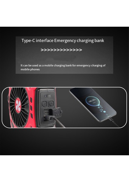 Taşınabilir Kamp Fanı Işıklı Çok Fonksiyonlu Açık Hava El Feneri USB Şarjlı Asılı Çadır Siyah (Yurt Dışından) indirimleri