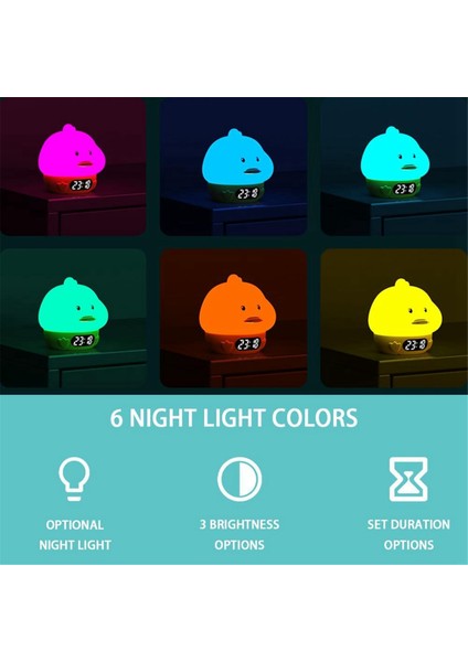 Işıklı Çalar Saat, Yetişkin ve Çocuk Yatak Odaları, Erteleme Fonksiyonu USB Şarj Portu, Çift Alarm Duck Özellikleri (Yurt Dışından) modelleri