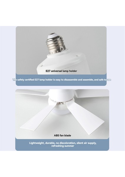 Uzaktan Kumandalı Soket Fan Işığı Mesafe 5m E27 3-Hızlı Kısılabilir LED Taban Voltaj 85-265V 40W Siyah (Yurt Dışından)