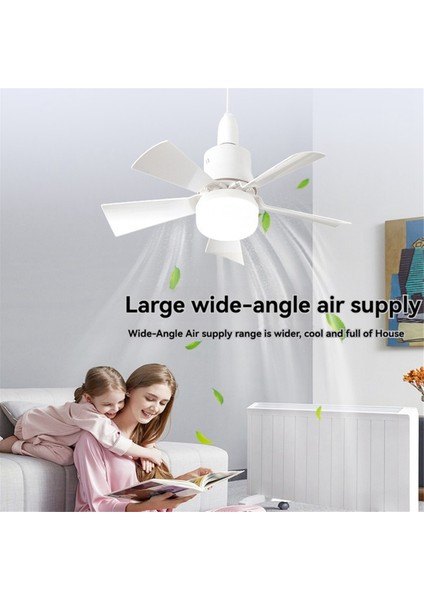 Uzaktan Kumandalı Soket Fan Işığı Mesafe 5m E27 3-Hızlı Kısılabilir LED Taban Voltaj 85-265V 40W Siyah (Yurt Dışından)