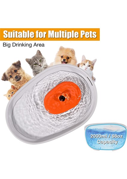 Kedi Su Çeşmesi, 68OZ/2L LED Işıklı Çeşme Kabı, Içerideki Kediler Için Otomatik Evcil Hayvan (Yurt Dışından) fiyatları