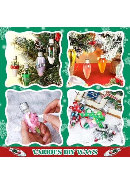 Noel Şeffaf Plastik Ampul Şeklinde Süsler Ev Partisi Dekoru Için Xmas 10 Adet (Yurt Dışından)