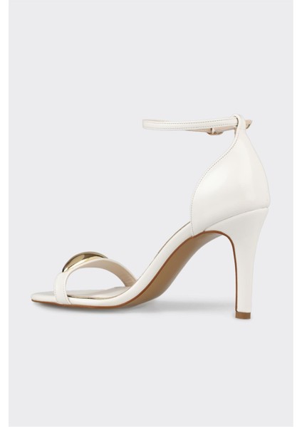 Beyaz Kadın Topuklu Sandalet modelleri