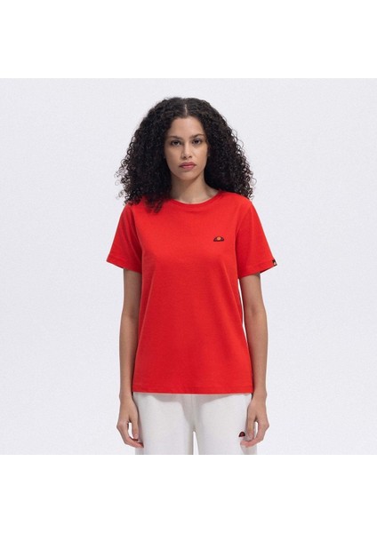 Ellesse EF174-RD Bisiklet Yaka Kadın T-Shirt - Kırmızı