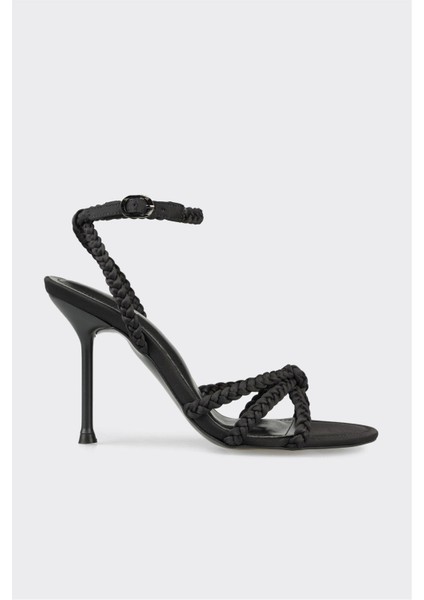 Siyah Kadın Topuklu Sandalet