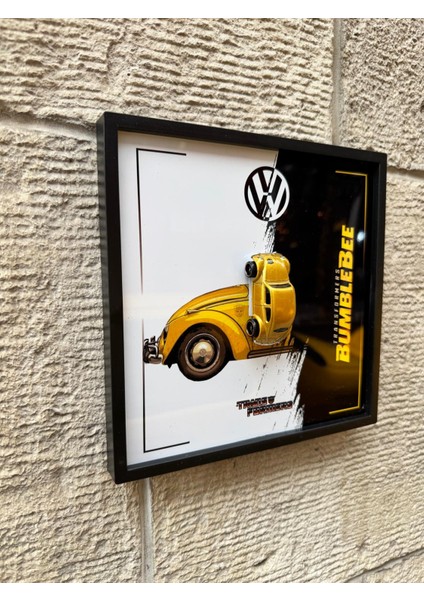 Çerçeveli 20X20 Ebatlı Metal Levha Baskılı Volkswagen Bumblebee Model Araç modelleri