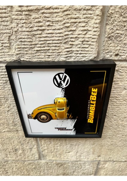 Çerçeveli 20X20 Ebatlı Metal Levha Baskılı Volkswagen Bumblebee Model Araç fırsatları