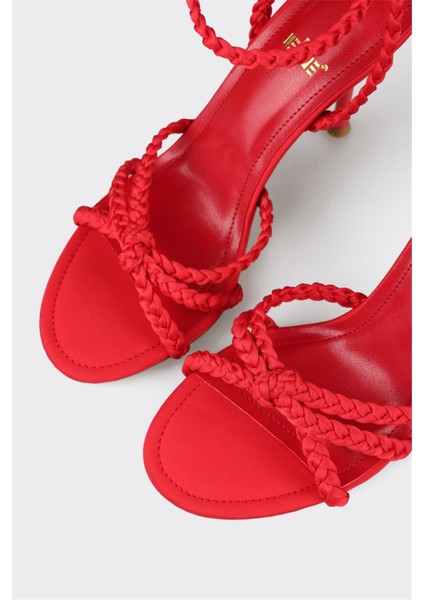 Kırmızı Kadın Topuklu Sandalet fırsatları