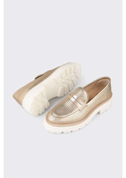 Gold Deri Kadın Günlük Ayakkabı modelleri