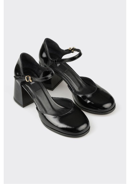 Siyah Deri Kadın Topuklu Ayakkabı fiyatları