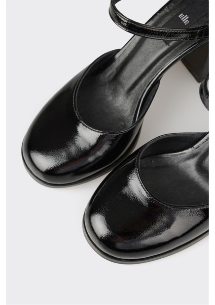 Siyah Deri Kadın Topuklu Ayakkabı fırsatları