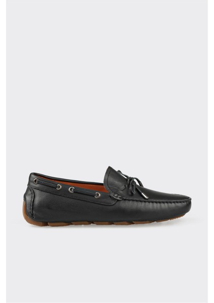 Siyah Deri Erkek Loafer