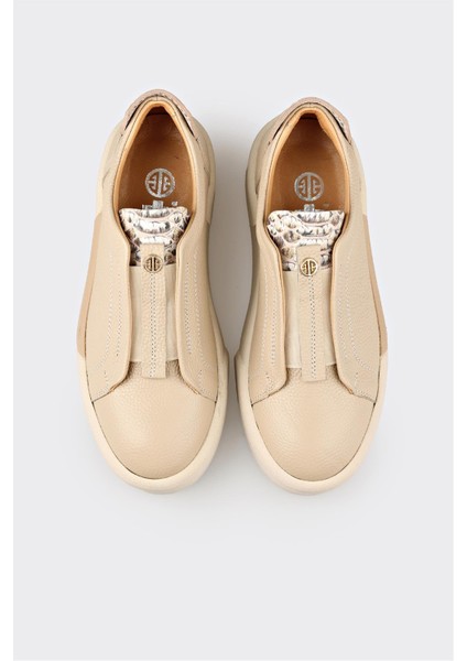 Bej Deri Kadın Spor Ayakkabı fırsatları