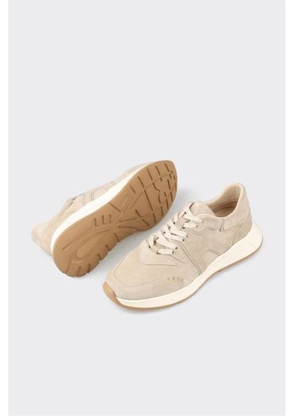 Bej Deri Kadın Günlük Ayakkabı modelleri